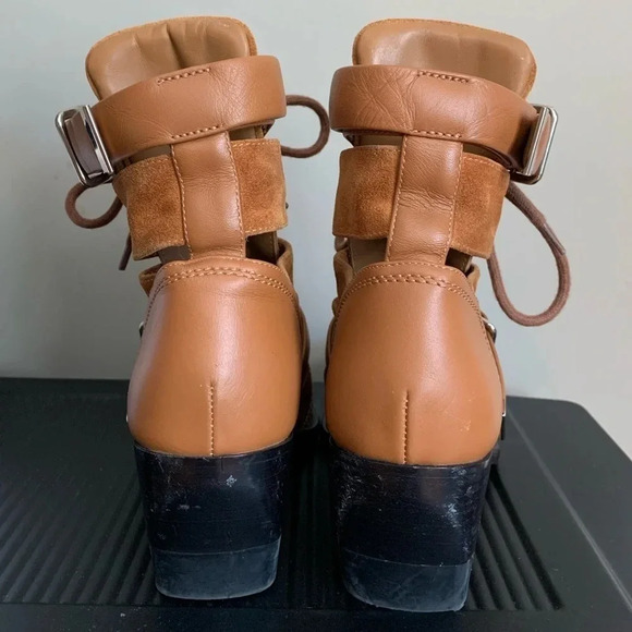 CHLOE Rylee Suede & leather ankle boots with buckles made in Italy size 37 US6.5 - Picture 5 of 12